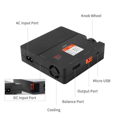 ISDT 608AC 50W AC/200W DC LiPo Battery Balance Charger, Smart XT60 RC Battery Detachable Charger/Discharger for Life, Lilon, LiPo, LiHv 1-6S / Pb 1-12S / NiMH 1-16S