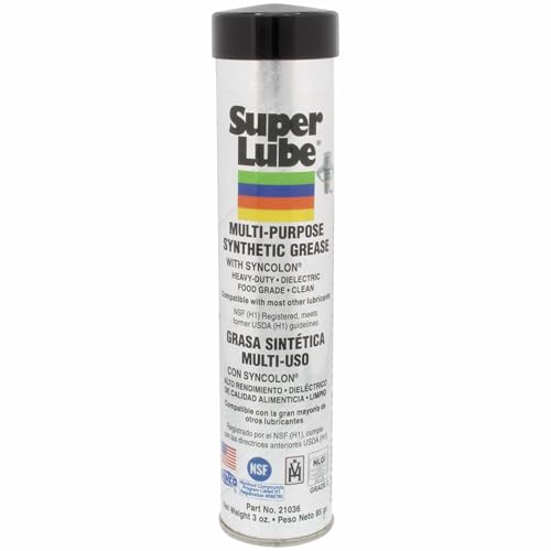 Super Lube Multi-Purpose Synthetic Grease w/ Syncolon® (Clear, 3oz Cartridge) | NSF Certified Food Grade & Clean | Heavy Duty Friction, Wear & Rust Protection - size: 3 oz Cartridge - Pack of 1