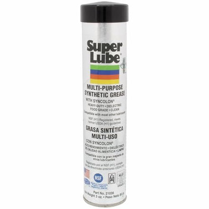 Super Lube Multi-Purpose Synthetic Grease w/ Syncolon® (Clear, 3oz Cartridge) | NSF Certified Food Grade & Clean | Heavy Duty Friction, Wear & Rust Protection - size: 3 oz Cartridge - Pack of 1