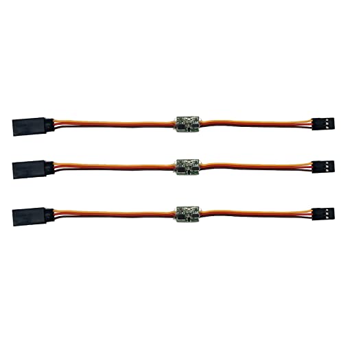 3Packs RC Servo Signal Reverser Rotation Inverter 3.6V - 24V 5A Steering Gear Reverser for JR Futaba Aircraft Airplane Steering Gear and Any Servos
