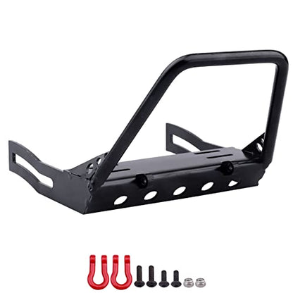 Metal RC Crawler Front Bumper with Winch Mount Shackles for Axial SCX10 & SCX10 II Redcat Gen7 Gen 8 Upgrades (Type A) - style: Type A