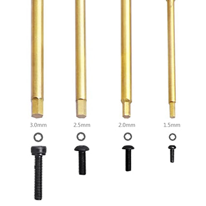 HobbyPark RC Hex Driver Set 1.5mm 2.0mm 2.5mm 3.0mm 4pcs Hex Allen Screwdriver Kit, Screw Tray, Wrench Tool Kit for Multi-Axis FPV Racing Drone RC Quadcopter Helicopter Car Models