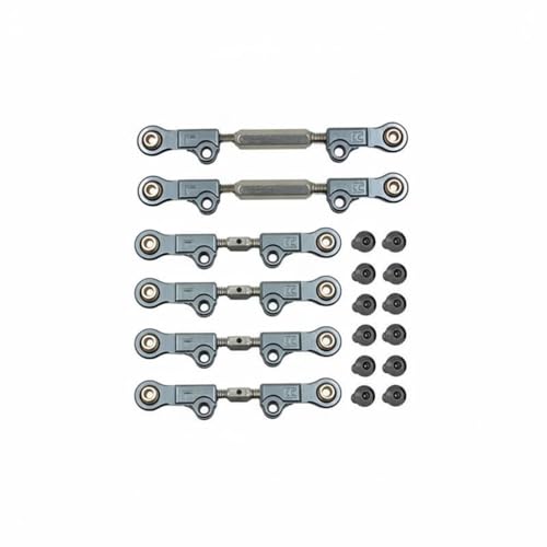 Yiju Electric Car RC Upgrade Kit Steering Linkage Aluminum Metal Links Stainless Steel Turnbuckle Adjustable Pull Rods Suitable for Trails Lots Open Fields, Gray - color: Gray