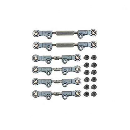 Yiju Electric Car RC Upgrade Kit Steering Linkage Aluminum Metal Links Stainless Steel Turnbuckle Adjustable Pull Rods Suitable for Trails Lots Open Fields, Gray - color: Gray