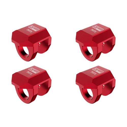 Aluminum 7075 Alloy Front & Rear Shock Cap Protector for Arrma 1:14 Typhon GROM / 1:16 Mojave GROM / 1:18 Granite GROM Small-Scale Monster Truck Upgrades - Red