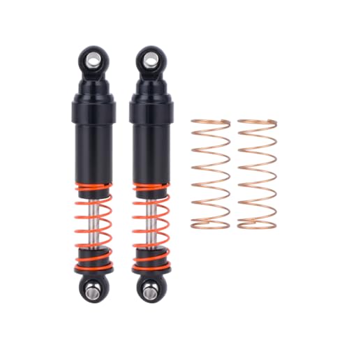 1/18 RC Shocks,52mm Big Bore Shocks CNC Aluminum with Oil Filled 2Pcs for 1/18 RC Crawler Car TRX4M TRX-4M Bronco Defender Parts DIY (Black) - color: Black