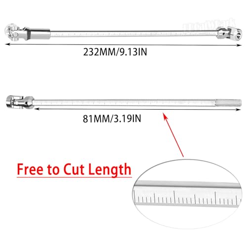 Free to Cut Length Drive Shaft Axles Upgrades Part for 1/10 LCG DIY RC Crawler SCX10 I SCX10 II SCX10 III TRX4 Capra,2PCS #45 Steel Universal Joint Driveshaft,Silver - color: Silver (Free to Cut Length Drive Shaft)