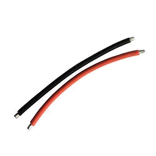 10cm 14 Gauge Red & Black 14AWG Flexible Silicone Wire Ends Tinned (10pcs Black + 10pcs Red) for RC Airplane Quadcopter Lipo Battery ESC DIY (Pack of 20)