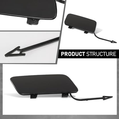 LQI Front Bumper Tow Hook Eye Cover Cap Black 4F0807441F | Compatible with Audi A6 3.0L V6/4.2L V8 A/T Quattro Avant Wagon Base 2009-2010 - size: Front | Fit Audi A6 2009-2010