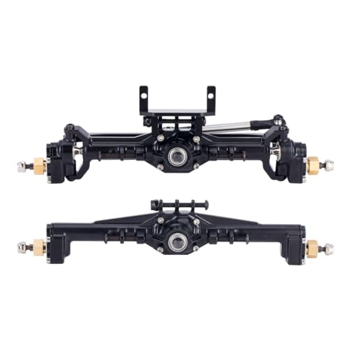1/18 TRX4M Portal Axle,109.6g Aluminum CNC TRX4M Axle, Extended +10mm TRX4M Portal Axles with Two Servo Mount Options, for RC Crawler Car TRX4M Axle Upgrade Parts (Black)
