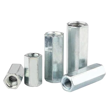 M10-1.5 x 32mm Long Rod Metric Hex Coupling Galvanized Carbon Steel Hex Threaded Rod Coupler for Furniture, Electronic, Industrial 15 Pcs - size: M10-1.5x32mm（15 Pcs）