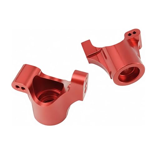 Steering Blocks & Caster C-Hubs Set for LaTrax Teton Rally RC Car (Red) | Aluminum,Knuckle,C-Cup,Stub Axle Carrier,1/18,Desert Prerunner,Upgrade Parts,7532 Compatible,7552X Compatible - color: Red