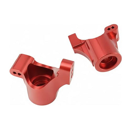 Steering Blocks & Caster C-Hubs Set for LaTrax Teton Rally RC Car (Red) | Aluminum,Knuckle,C-Cup,Stub Axle Carrier,1/18,Desert Prerunner,Upgrade Parts,7532 Compatible,7552X Compatible - color: Red