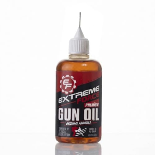 Extreme Force Original Formula Premium Gun Oil, 100% Synthetic Firearms & Weapons Lubricant, Superior High Friction Wear Protectant, US Special Forces Veteran/Master Gunsmith Formulated, Made in USA - size: 50 ml