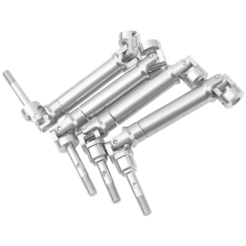 2Pairs Vgoohobby Stainless Steel Front & Rear Drive Shaft CVD Driveshaft Upgrades Parts Compatible with Traxxas Slash 4X4/Stampede 4X4/Rustler 4X4 Hoss RC Truck Car