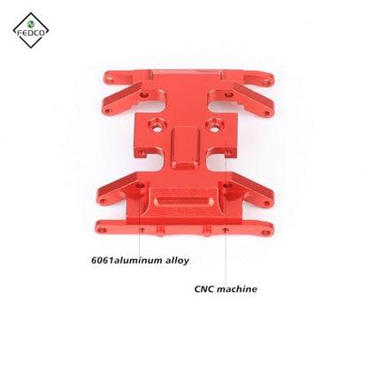 SCX24 Skid Plate Transmission Mount Chassis Heavy Counterweight Gearbox Mount for Axial SCX24 Upgrade Parts 1/24 RC Crawler - color: Red