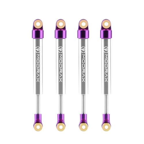 50mm Shock Adjustable Inner Spring for SCX24 AX24, Purple Silver | Ultra-thin CNC Aluminum Micro Dampers, 4 Negative Pressure Modes, Wide-angle Ball Head - color: Purple Silver