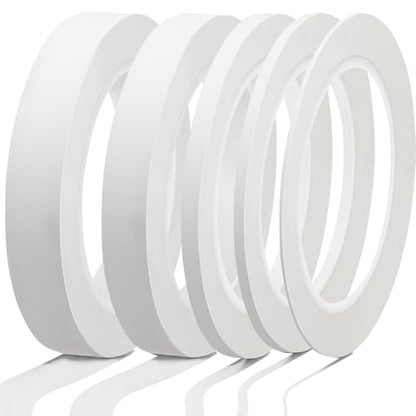 Xuniea 5 Rolls Fine Line Vinyl Tape, 1/16, 1/8, 1/4, 1/2, 3/4 Inch, White | Masking Tape Automotive Car Auto Paint for Curves, High Temperature Vinyl Low Tack - color: White, size: 1/16, 1/8,1/4, 1/2, 3/4 Inch