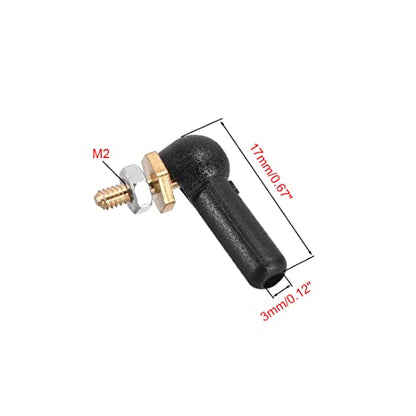 10 PCS 3mm/M3 Linkage End Tie Rod End Metal Ball Head Black for RC Boat Airplane Robot