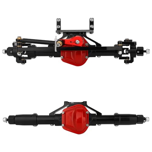 Aluminum Front Rear Complete Axle Set with Enhanced Axle Shaft for Axial SCX10 RC4WD D90 1/10 RC Crawler Upgrade Parts (Black Front+Rear) - color: Black Front+rear