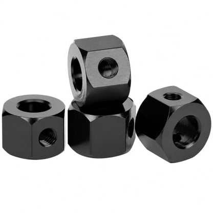 5mm to 12mm Aluminum Alloy Wheel Extension Hex Drive Hub Adapter for RC Car WPL D12 RC Truck(Black)