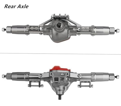 Complete Aluminum Front & Rear Axle Set for Axial SCX10 RC4WD D90, 1/10 Scale RC Crawler Upgrade, with Enhanced Steel Axle Shafts(Titanium)