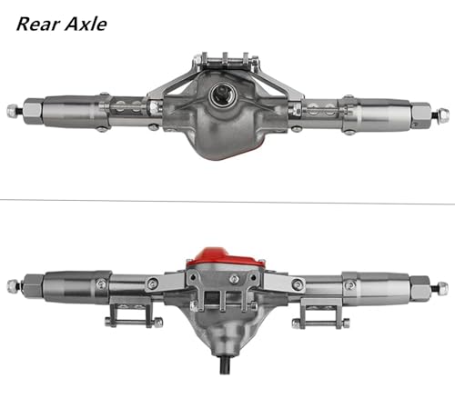 Complete Aluminum Front & Rear Axle Set for Axial SCX10 RC4WD D90, 1/10 Scale RC Crawler Upgrade, with Enhanced Steel Axle Shafts(Titanium)