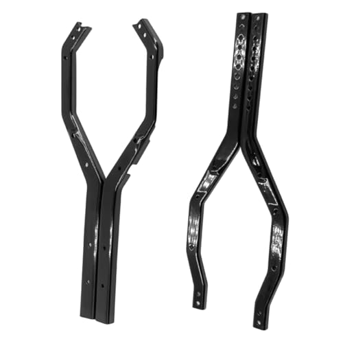 RC Upgrade Parts for Axial for Scx10 III 1/10 Upgrade Parts Rc Crawler Car Accessories Heavy Duty Wheelbase Adjustable Metal for Chassis Frame Rail Set(Black) - size: Black