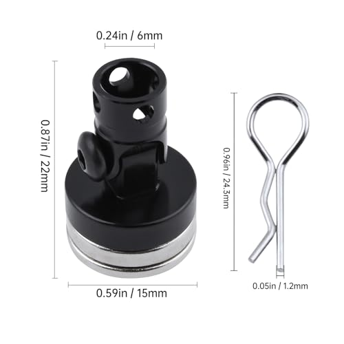 Hobbypark Aluminum Alloy Magnetic Stealth Invisible Body Post Mount for RC Hobby Model Car (Set of 4) (Black)