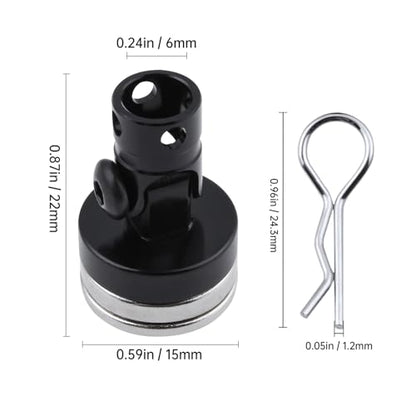 Hobbypark Aluminum Alloy Magnetic Stealth Invisible Body Post Mount for RC Hobby Model Car (Set of 4) (Black)
