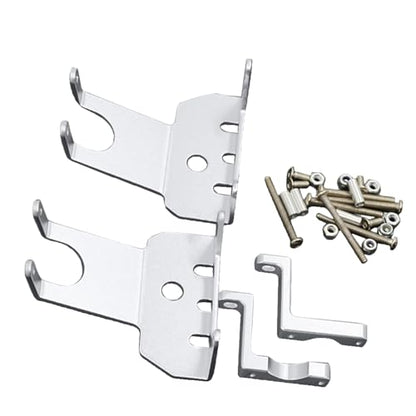 2PCS Aluminum Alloy Axle Protector Chassis Armor Front & Rear Skid Plate Compatible with 90018 90048 90053 1/10 RC Crawler Car Upgrade Parts (Silver) - color: Silver