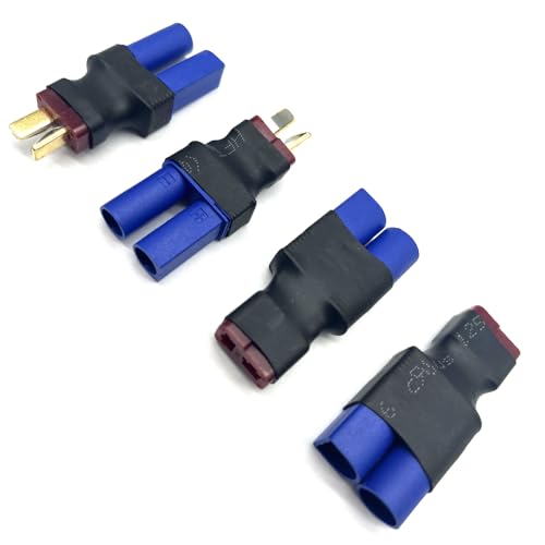 2Pairs EC5 to T Adapter Male Female Connector Plug Set Compatible with Arrma E-flite RC Car Truck Airplane Lipo Battery ESC Balance Charger Motor