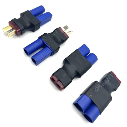 2Pairs EC5 to T Adapter Male Female Connector Plug Set Compatible with Arrma E-flite RC Car Truck Airplane Lipo Battery ESC Balance Charger Motor