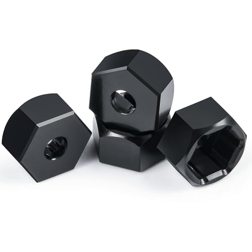 4PCS 5mm to 7mm Wheel Hex Hub Adapters for 1/10 WPL D12 | RC Truck Car 1/24 SCX24 RC Upgrades Accessories Black