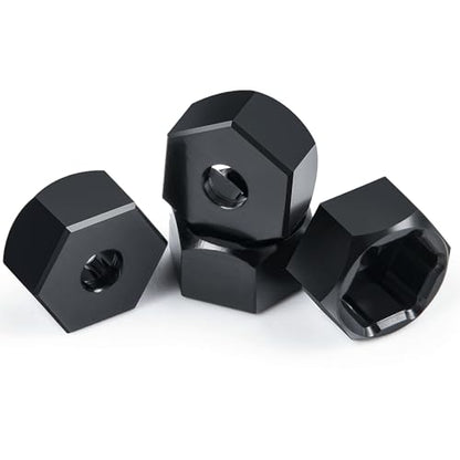 4PCS 5mm to 7mm Wheel Hex Hub Adapters for 1/10 WPL D12 | RC Truck Car 1/24 SCX24 RC Upgrades Accessories Black