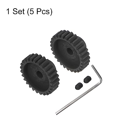 HARFINGTON Mod 1 M1 Pinion Motor Gear Set 2pcs 27T 28T Fit 5mm RC Motor Shaft M1 Pitch Gears for RC Car, with Hex Key - style: 27T 28T