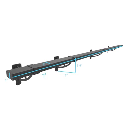 Foot Rail Kit–Wall Mounted Bar Railing Multiple Sizes (7 Feet) | Black Heavy Duty Metal Railing Hardware, Combined Installation and Sturdy Square Tube Design, for Restaurant, Bar,Office,Home - size: 7 Feet