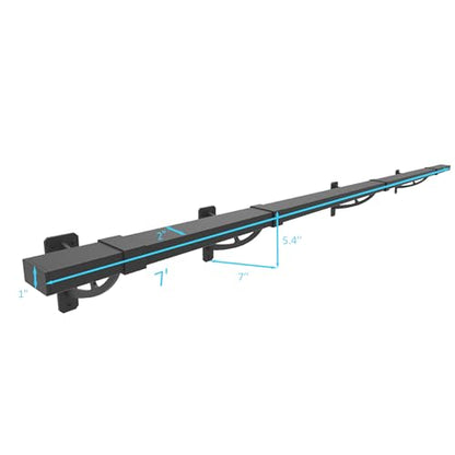 Foot Rail Kit–Wall Mounted Bar Railing Multiple Sizes (7 Feet) | Black Heavy Duty Metal Railing Hardware, Combined Installation and Sturdy Square Tube Design, for Restaurant, Bar,Office,Home - size: 7 Feet