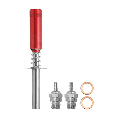 Glow Plug Igniter RC Starter Kit with N3 Glow Plug, RC Engine Igniter for Methanol Fuel Oil Powered Vehicles, Aluminum Alloy Glow Plug Starter for HSP 80103 RC Car, Aircraft, Ships (Red) - color: Red
