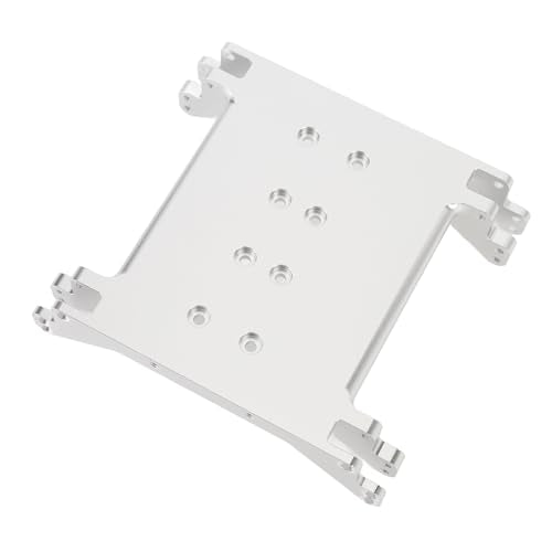 Generic Aluminum Alloy RC Car Chassis Skid Plate, Lightweight Low Center of Gravity Multiple Holes for Double Arms, with Adjustable Fit for RR10 1/10 RC Car (Silver)