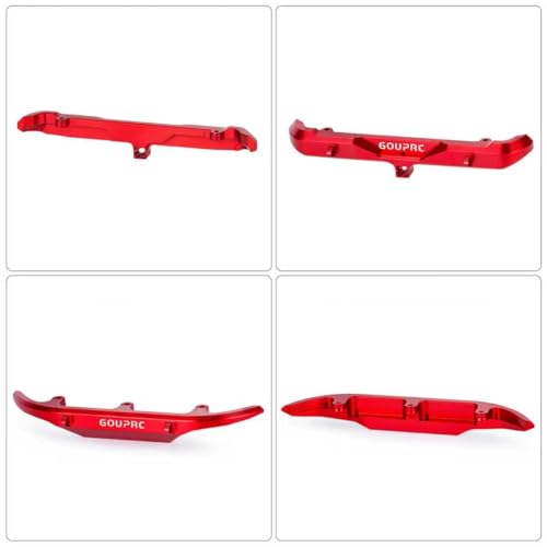 GOUPRC Aluminum Alloy RC Front & Rear Bumper for Axial SCX30 Bronco C10 1/30 RC Crawler Car Upgrade Replacement Parts - color: Red