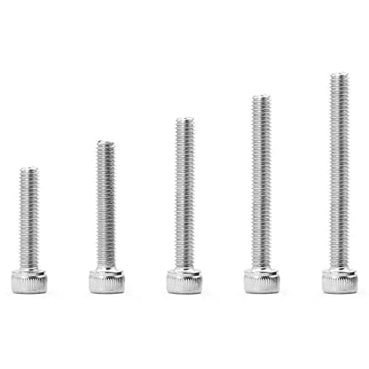 M4 x 20mm 25mm 30mm 35mm 40mm Hex Socket Head Cap Screws Bolts, 304 Stainless Steel, Metric Machine Fully Threaded, Bright Finish, Allen Hex Drive, Assortment Kit 50PCS - size: M4 x 20/25/30/35/40mm (50PCS)