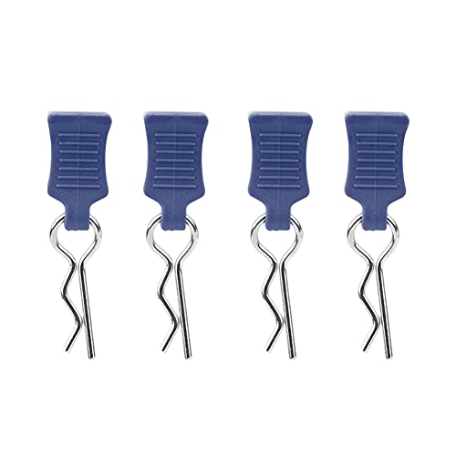 4pcs Universal RC Car Body Clips with Pull Tabs Pins for 1/8 1/10 /12 RC Car Shell Replacement Parts (Dark Blue) - color: Dark Blue