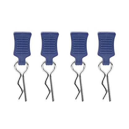 4pcs Universal RC Car Body Clips with Pull Tabs Pins for 1/8 1/10 /12 RC Car Shell Replacement Parts (Dark Blue) - color: Dark Blue