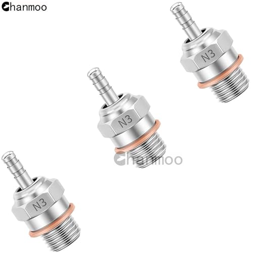 RC Glow Plugs No.3 N3#3 70117H Hot Spark Nitro Engine Parts Replace OS for 1/8 1/10 Scale RC Car Truck Buggy Traxxas Losi HPI Redcat HSP Himoto 3PCS - size: N3 3PCS