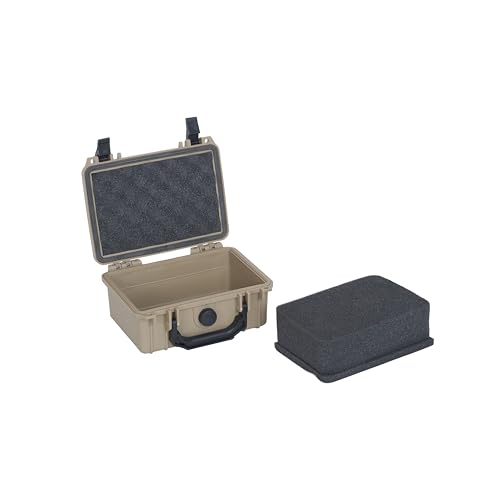 MEIJIA IP67 waterproof hard compact case,Customizable Fit Foam,8.12”x6.56”x 3.56”,Fit Use of Drones, Cameras,Equipments,lens (Desert Tan) - color: Desert Tan, size: 8.12 x 6.56 x 3.56 inches