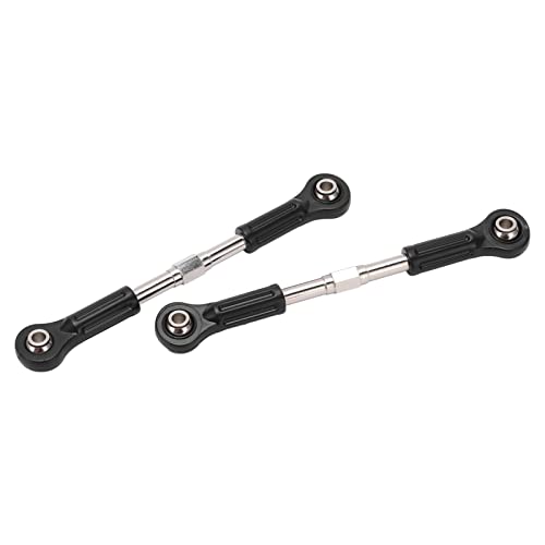 Alomejor Metal Steering Tie Rod, 2pcs Alloy Ball Heads Steering Linkage for 1/8 1/10 High Speed RC Cars Pickup Trucks SUV, with Durable Plastic Steel Construction