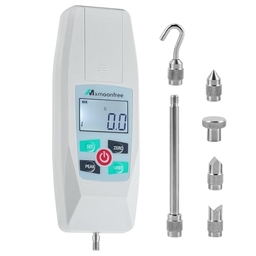 500N Digital Force Gauge Push Pull Meter Portable KF-500N | Multi Units N LB Kg Oz Storage Case Auto Backlit LCD Auto Power Off for Compression Tensile Destructive Test
