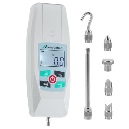 500N Digital Force Gauge Push Pull Meter Portable KF-500N | Multi Units N LB Kg Oz Storage Case Auto Backlit LCD Auto Power Off for Compression Tensile Destructive Test