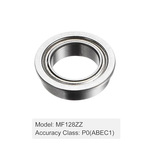 uxcell MF128ZZ Flanged Ball Bearing 8x12x3.5mm Double Shielded Chrome Steel Flange Bearings, 10pcs - size: 8x12x3.5mm